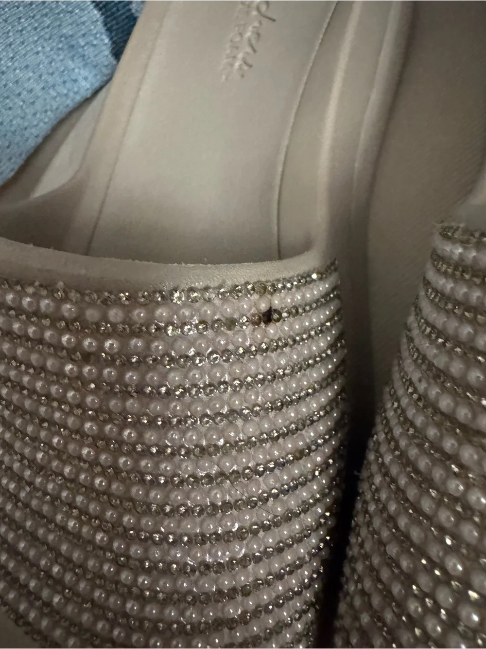 Skechers Women's Taupe Beaded Slide - Size 10